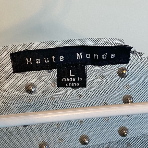 Haute Monde Black Beaded Sheer Blouse - Picture 3 of 9